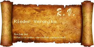 Rieder Veronika névjegykártya